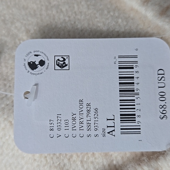 NWT FREE PEOPLE All Star Stripe Poncho Cream Knit Sweater Vest Dark Stripes OS - Picture 11 of 13